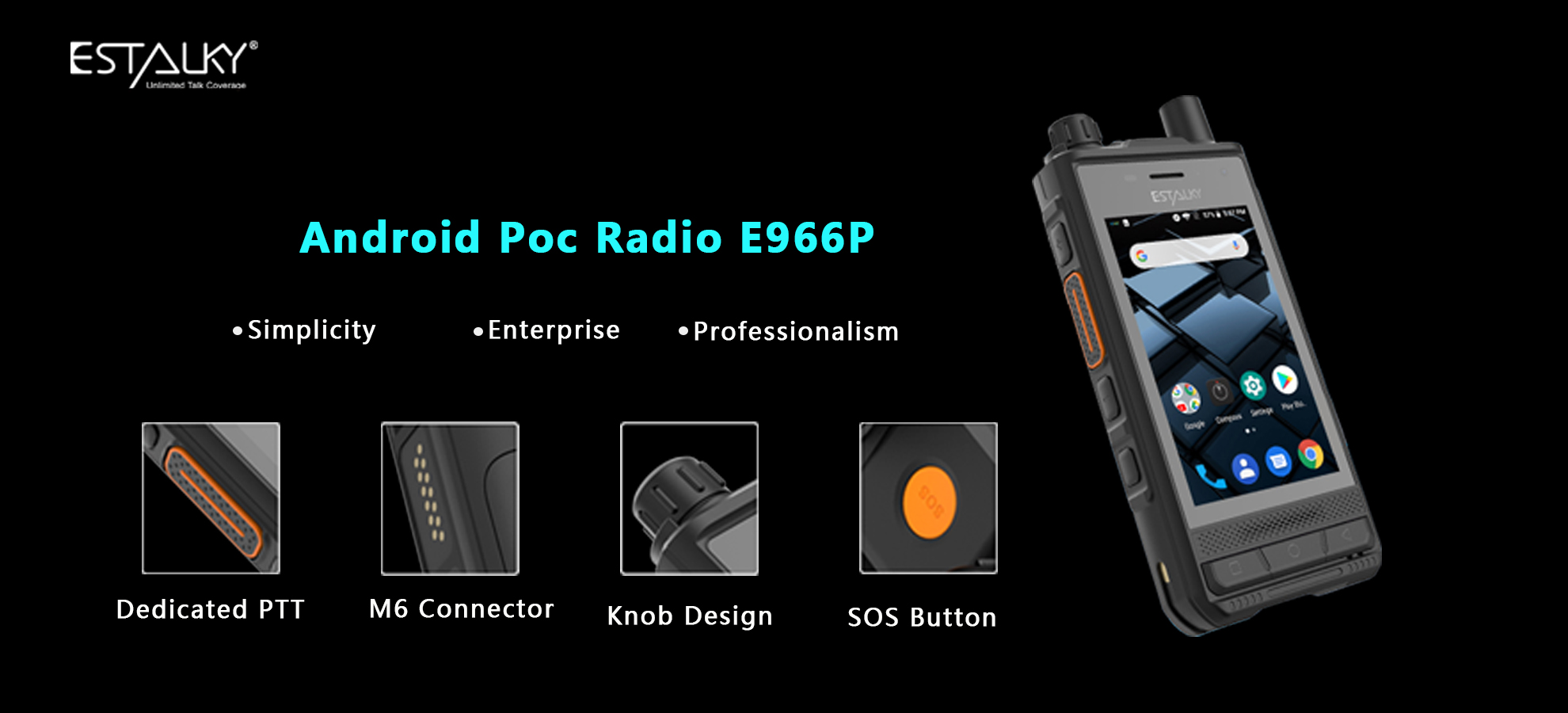 E966P broadband push to talk communicator