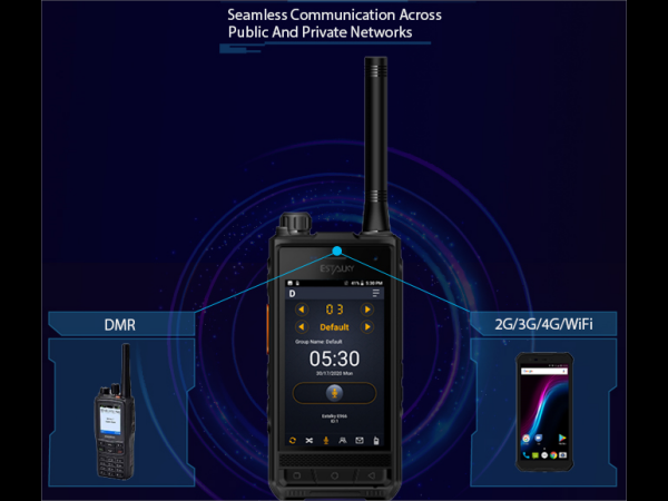Estalky E966 hybrid push to talk radio with DMR VHF