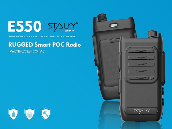 Estalky 4G small screen PTT Radio(E550), IP67 waterproof&1.5 drop standard